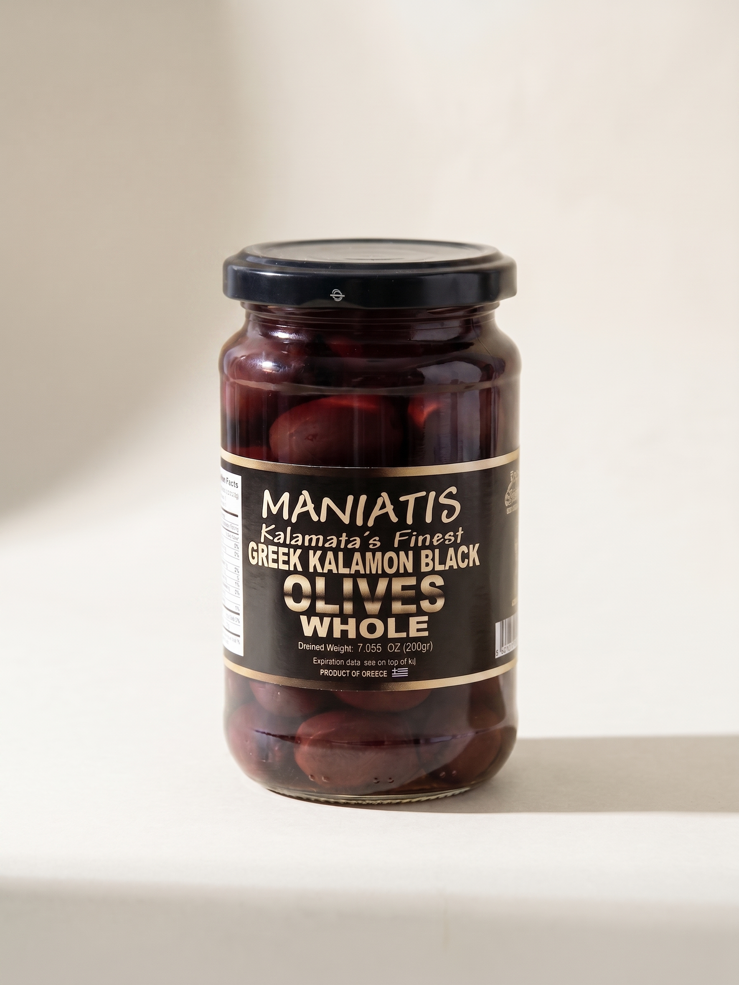 Maniatis Greek Kalamon Black Olives Whole