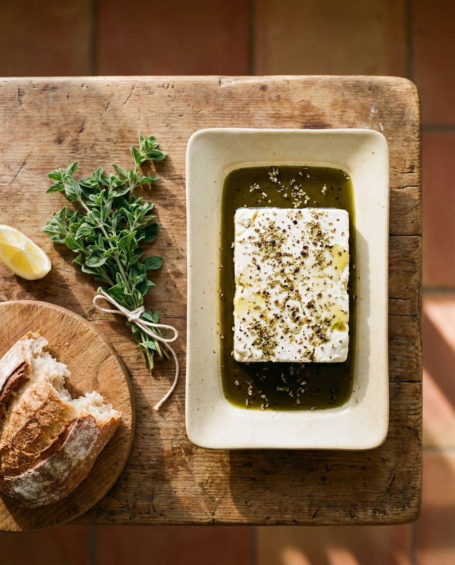 Olive spread on a rustic table.